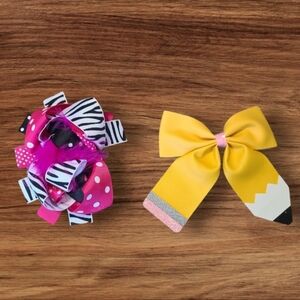 2 Little Girl Barret Ribbons NWOT